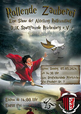 Banner Rollende Zauberei - Eine Show der Abt. Rollkunstlauf DJK Sportfreunde Reichenberg e.V.
