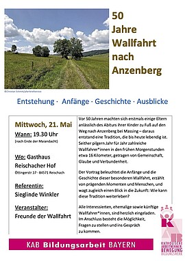 Banner 50 Jahre Wallfahrt nach Anzenberg